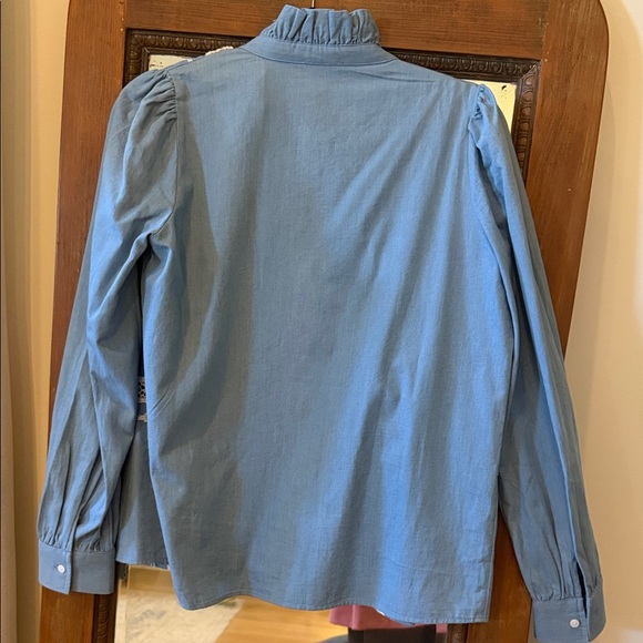 Sezane Ruffled Blouse with Lace Details - Picture 3 of 3